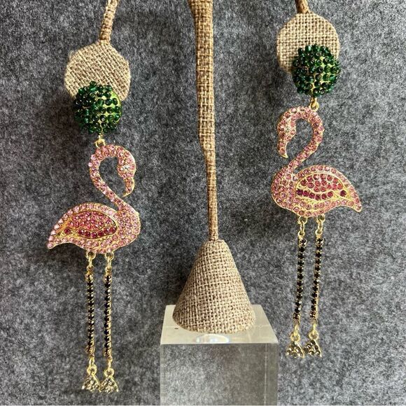 Flaming Earrings. Statement Sparkly Dangle Earrings - 4.5” Post Back - Picture 6 of 9